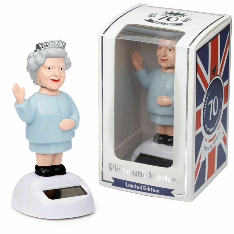 Queen Elizabeth 70th Platinum Jubilee Solar Powered Dancing Dashboard Toy Figure