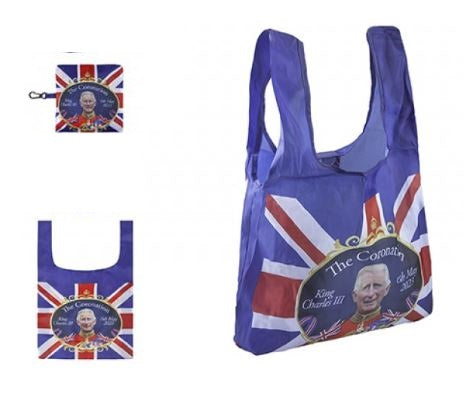 King Charles Coronation Folding Shopping Bag