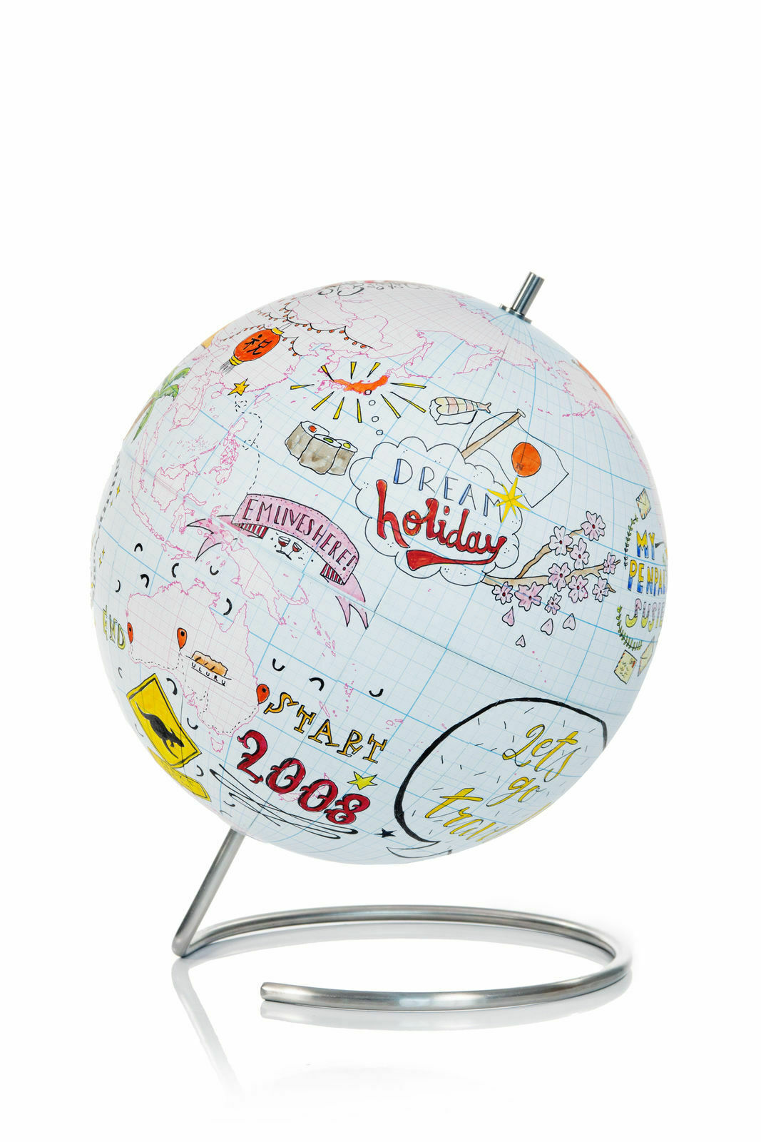 Globe Journal Educational Travel World Map of Earth Kids School Fun Novelty Gift