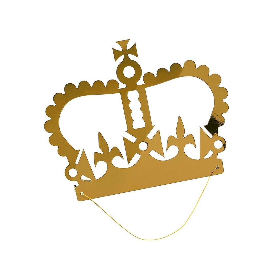 Queens Platinum Jubilee Gold Party Crown Hats Street Party Paper Hat 10 Pack
