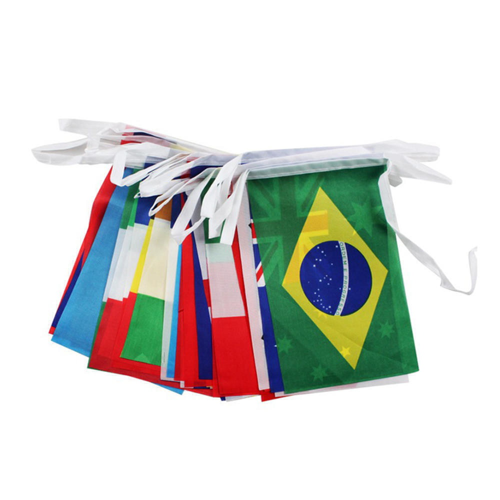 10m World Cup Football Fabric Bunting Team Flags Street Party Banner 2022 NEW