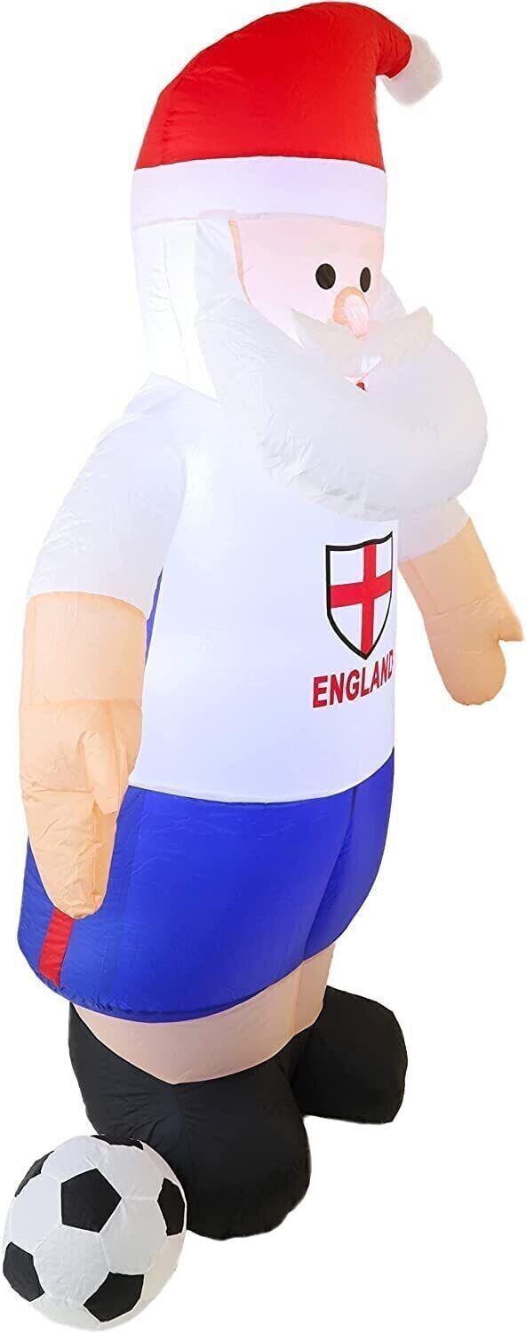 6ft Inflatable Santa Christmas LED Decoration England Football Kit World Cup