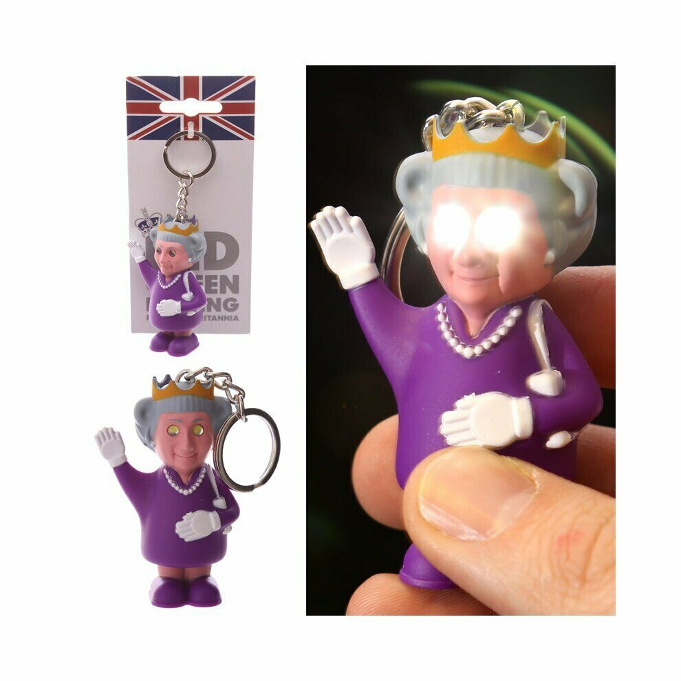 Rule Britannia Light & Sound Queen Platinum Jubilee Novelty LED Keyring Fun Gift