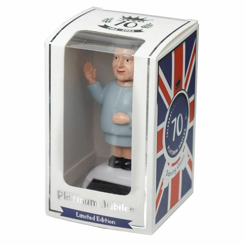 Queen Elizabeth 70th Platinum Jubilee Solar Powered Dancing Dashboard Toy Figure