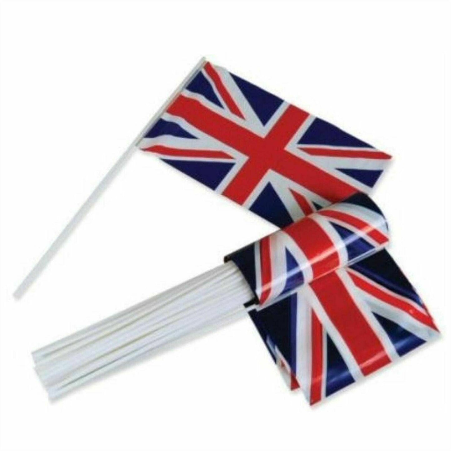 10 Union Jack Hand Waving Flags GB Royal Family British Street Party Celebration - The Novelty Gift Shop