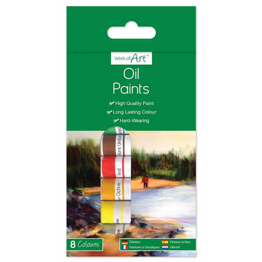 8 x Coloured Oil Paints Tubes Art Drawing Painting Sketching Long Lasting Colour