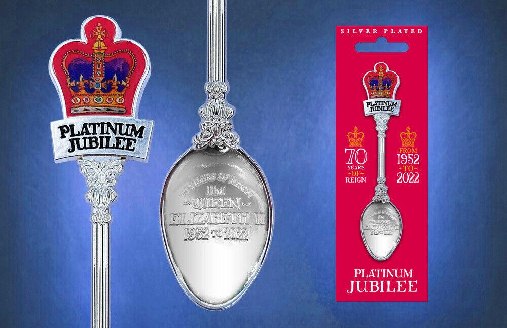 2022 Queen Elizabeth II Platinum Jubilee 70 Silver Plated Teaspoon Gift Souvenir - The Novelty Gift Shop