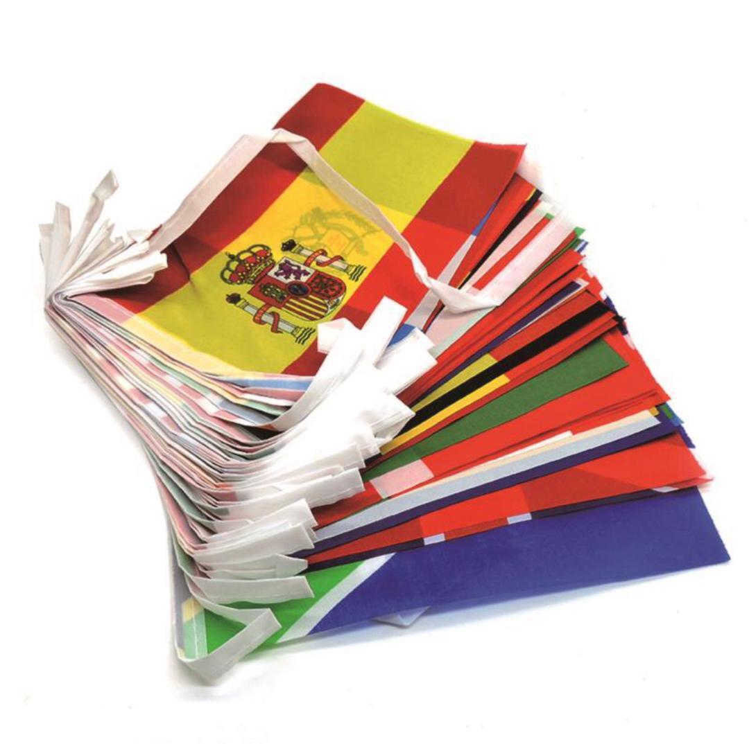 10m World Cup Football Fabric Bunting Team Flags Street Party Banner 2022 NEW