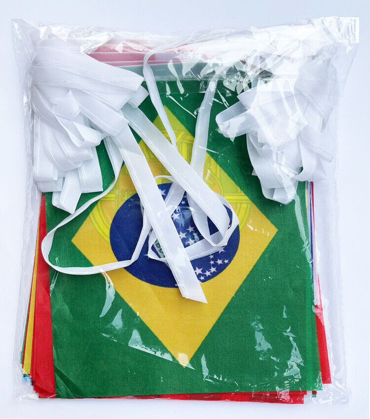 10m World Cup Football Fabric Bunting Team Flags Street Party Banner 2022 NEW