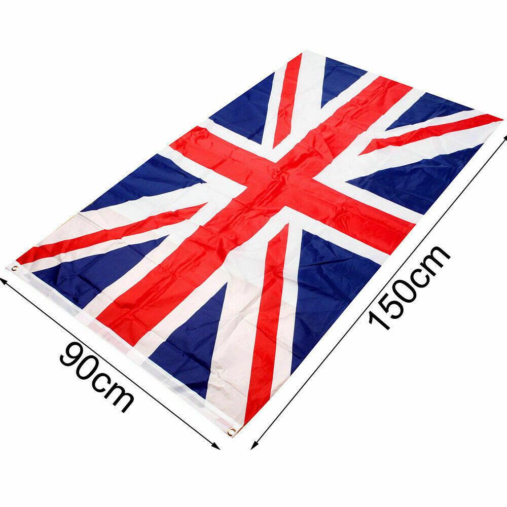 5 x 3FT Large Union Jack Flag Great Britain Fabric Polyester British GB Sport UK - The Novelty Gift Shop