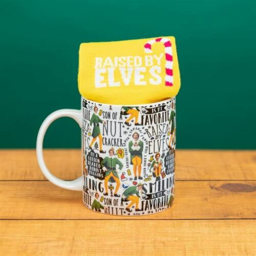 Official Elf Mug & Socks Set Elves Xmas Kids Adult Novelty Gift Box Present New