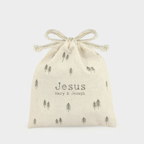 Hand Made Wooden Jesus Bag Set Mary & Joseph Figures By East of India Xmas New