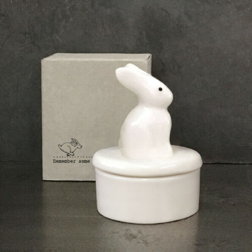 East of India White Porcelain Pot Ornament Figure Vintage Style Xmas Gift Box