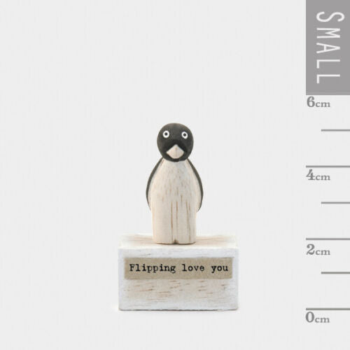 Penguin Flipping Loves You - East Of India Vintage Style Xmas Gift