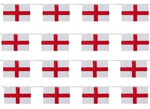 World Cup St George's Day Cross England Flag 20ft Rectangle Bunting 8 Flags