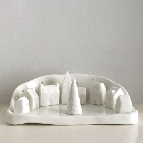 Gorgeous Porcelain Xmas Village Nativity Boxed Set/Scene East of India Ornament