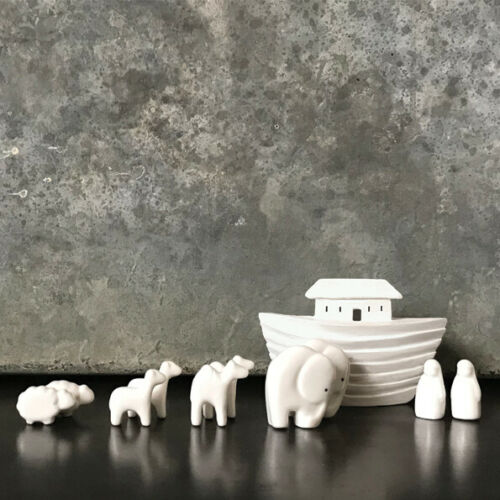 East of India White Porcelain Noah's Ark Set Christening Gift Baby Keepsake