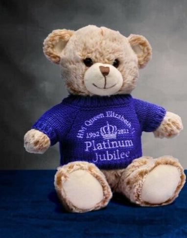 2022 Queen Elizabeth Platinum Jubilee Plush Soft Blue Teddy Bear Gift Souvenir - The Novelty Gift Shop 