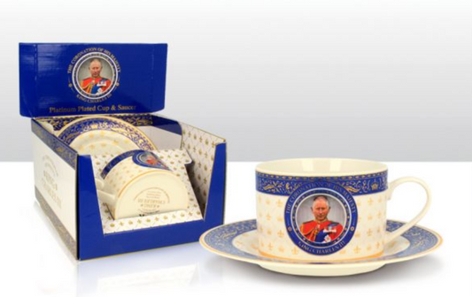 King Charles Coronation Cup and Saucer Set