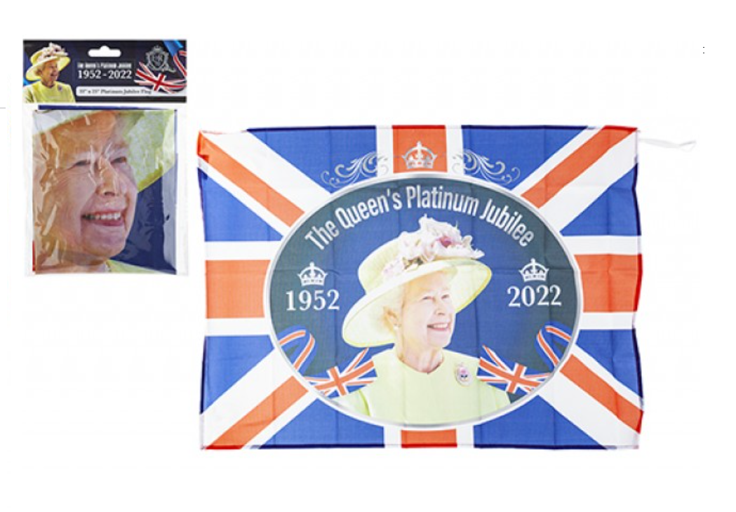 British Union Jack Flag Rayon Fabric Banner Queens Platinum Jubilee Street Party