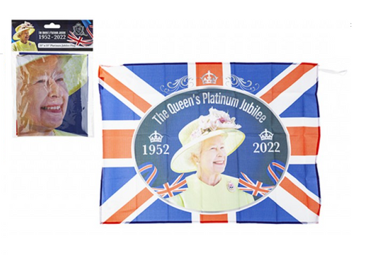 British Union Jack Flag Rayon Fabric Banner Queens Platinum Jubilee Street Party