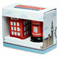 London Red Post Box Telephone Box Salt & Pepper Ceramic Figure Gift Boxed Set