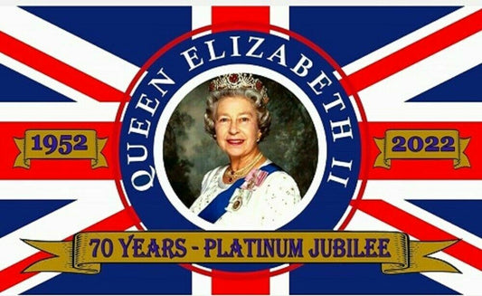 Large 5x3 Queen Elizabeth Platinum Jubilee Union Jack Flag Banner Street Party
