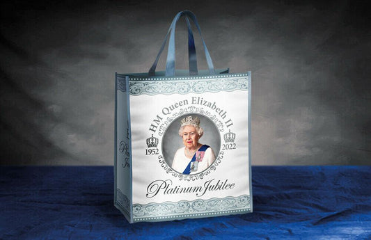 2022 Queen Elizabeth II Platinum Jubilee 70 Reusable Shopping Bag Gift Souvenir - The Novelty Gift Shop 