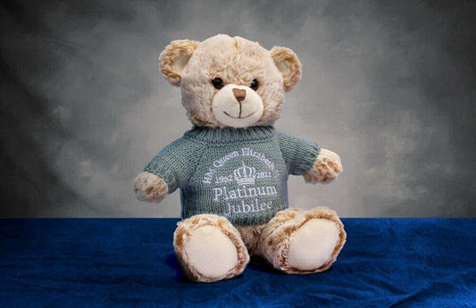 2022 Queen Elizabeth ll Platinum Jubilee Plush Soft Teddy Bear Gift Souvenir - The Novelty Gift Shop 