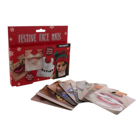 20 Double Sided Festive Christmas Party Face Mats