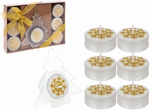 Christmas Tealight Candle 8PC Unscented Gift Set Novelty Stocking Filler Present