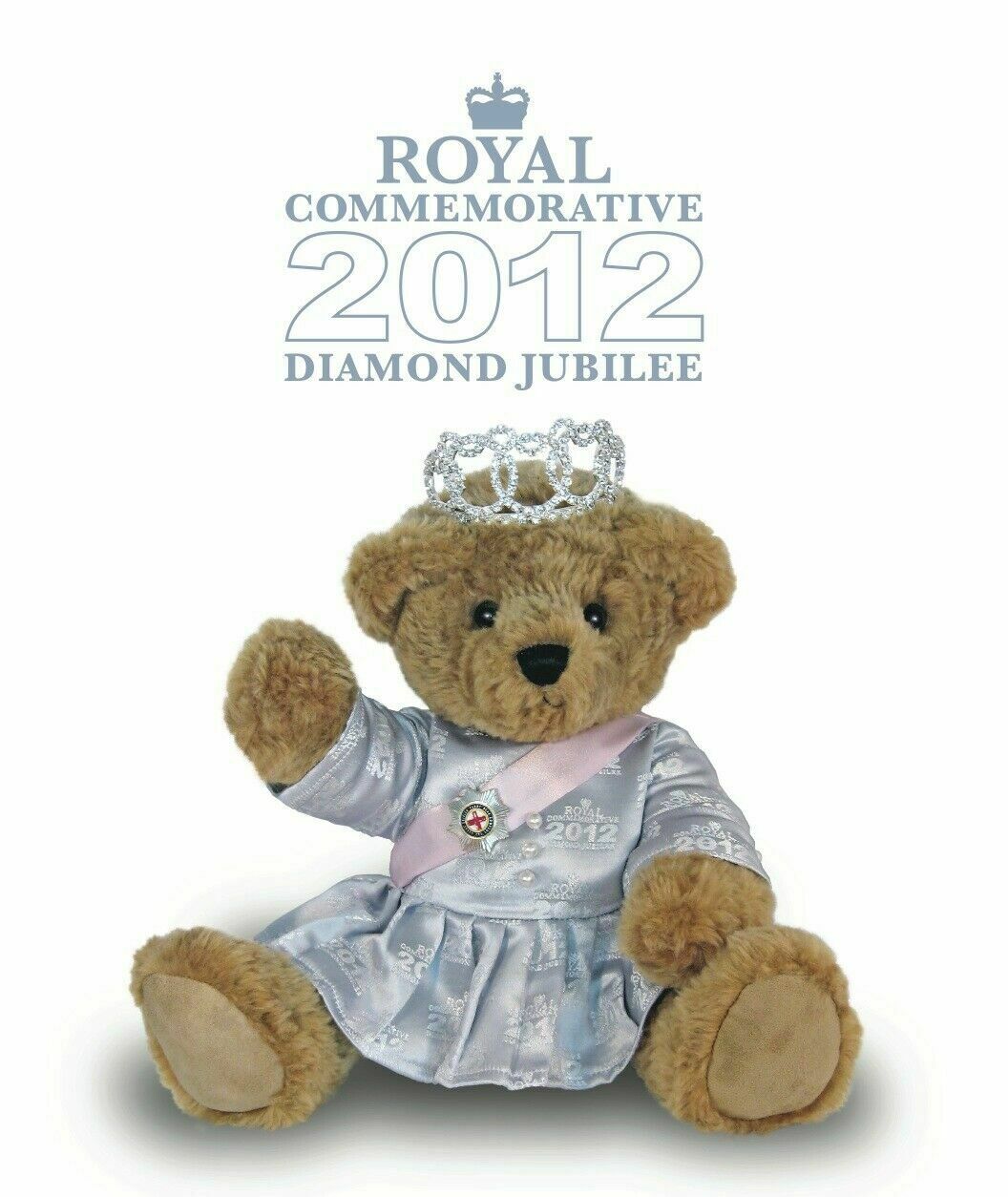 Queen Elizabeth ll Diamond Jubilee Plush Teddy Bear British Souvenir Gift NEW