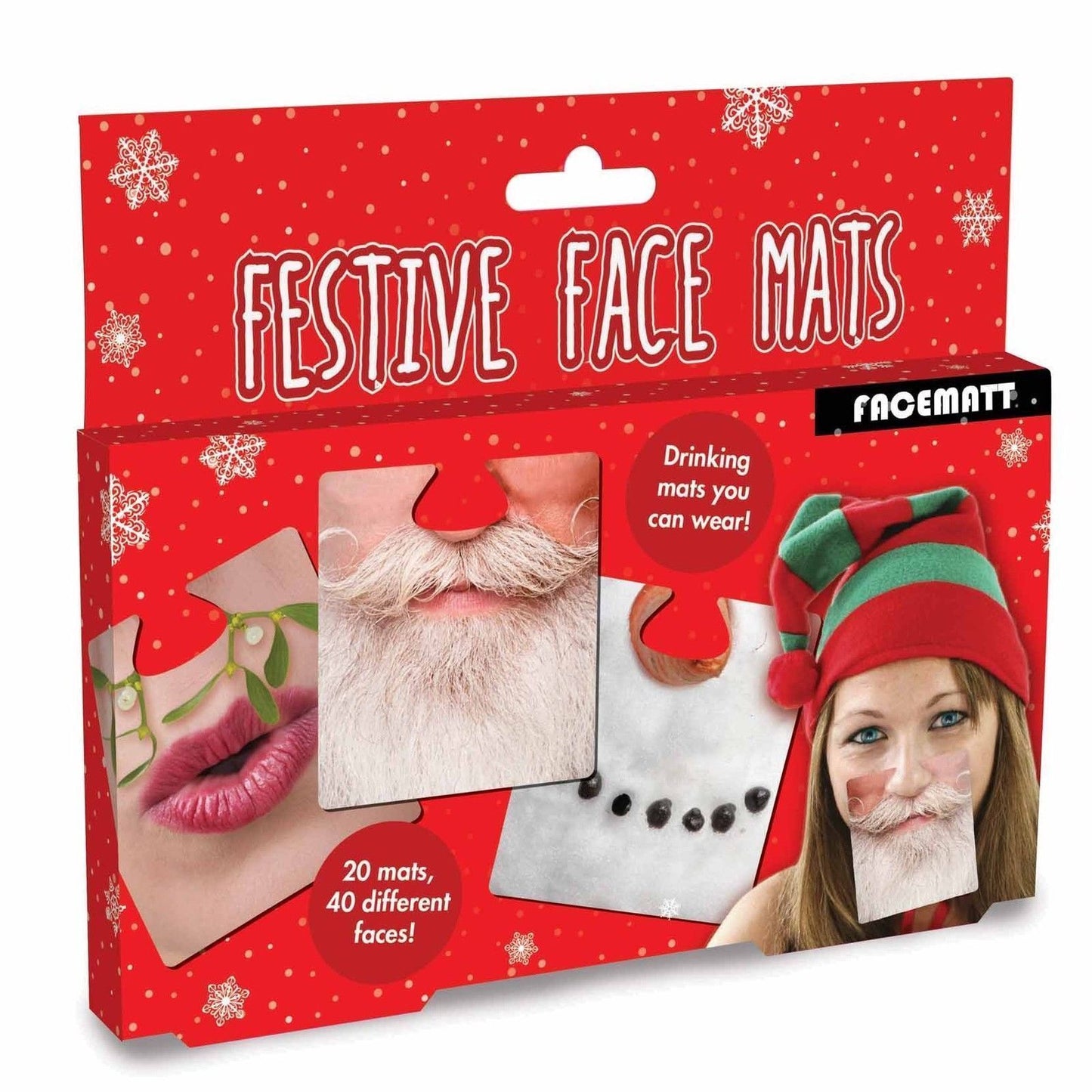 20 Double Sided Festive Christmas Party Face Mats