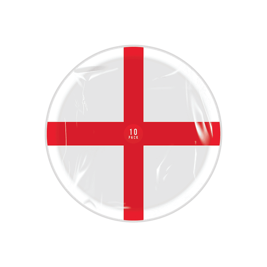 England Flag Paper Plates 10 Pack Disposable World Cup Party Celebration 2022