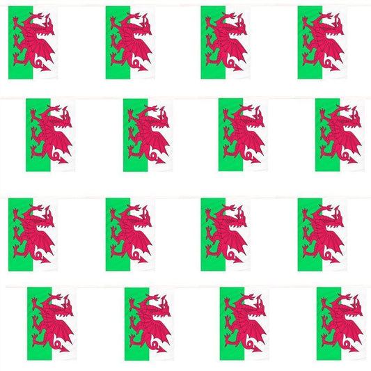 10m Wales Welsh Dragon Flag Bunting Flags World Cup Football 2022 Rugby Banner