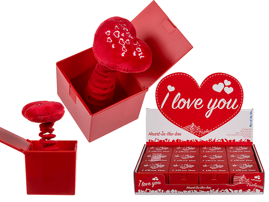 Novelty Red Valentines Mothers Day Heart Jack In The Box Love Cute Fun Gift Toy