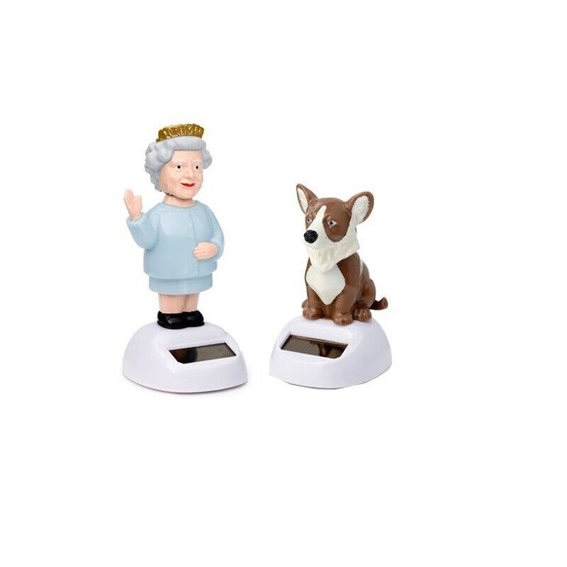 Queen & Corgi Solar Powered Dancing Figures