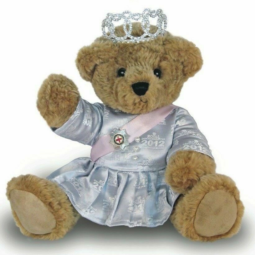 Queen Elizabeth ll Diamond Jubilee Plush Teddy Bear British Souvenir Gift NEW