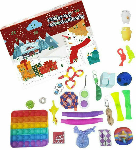 Fidget 24 Door Advent Calendar Pop Sensory Toys Xmas Countdown Kids Gift NEW