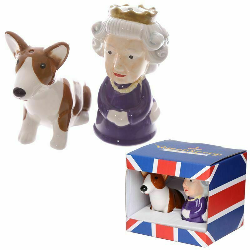 Queen Elizabeth Corgi Salt and Pepper Shakers Set