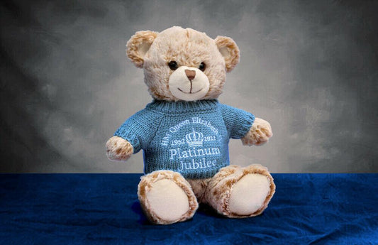 2022 Queen Elizabeth ll 70 Platinum Jubilee Plush Soft Teddy Bear Gift Souvenir - The Novelty Gift Shop 