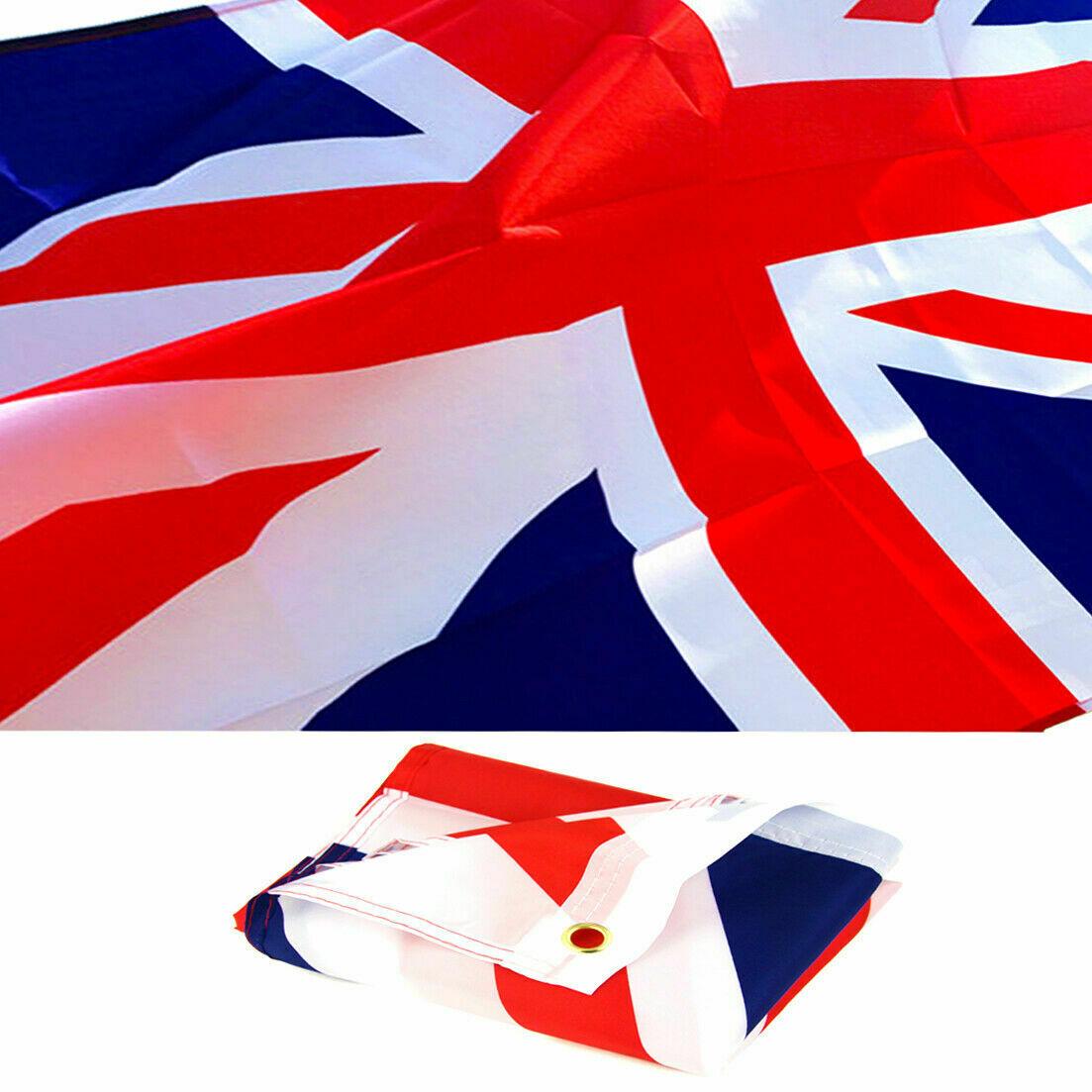 5 x 3FT Large Union Jack Flag Great Britain Fabric Polyester British GB Sport UK - The Novelty Gift Shop 