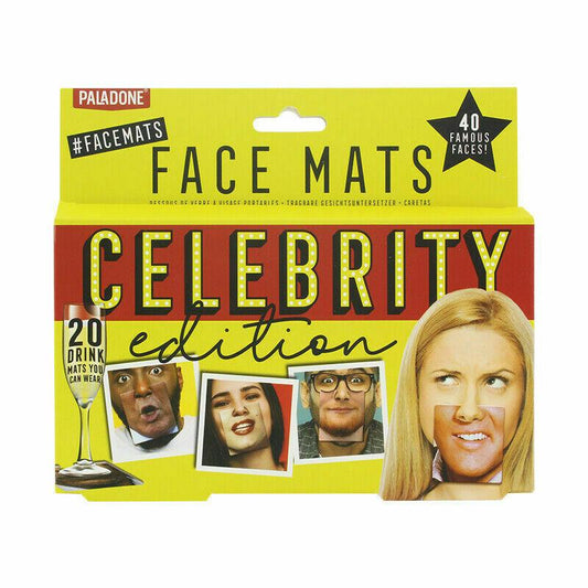 20 Celebrity Double Sided Party Face Mats Drinks Beer Face Coaster Novelty Gift - The Novelty Gift Shop 