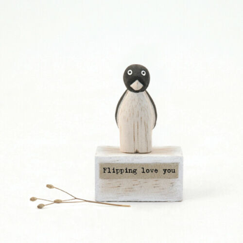 Penguin Flipping Loves You - East Of India Vintage Style Xmas Gift
