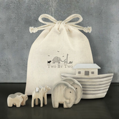 East of India Bagged Handmade Noah's Ark Set Christening Gift New Baby Keepsake
