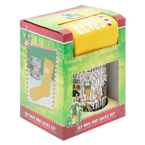 Official Elf Mug & Socks Set Elves Xmas Kids Adult Novelty Gift Box Present New