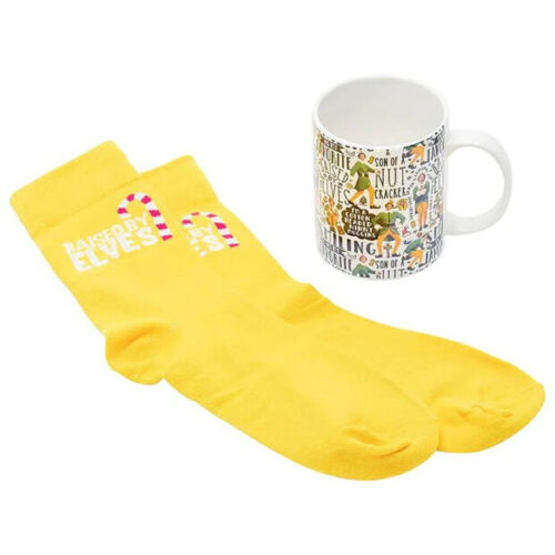 Official Elf Mug & Socks Set Elves Xmas Kids Adult Novelty Gift Box Present New