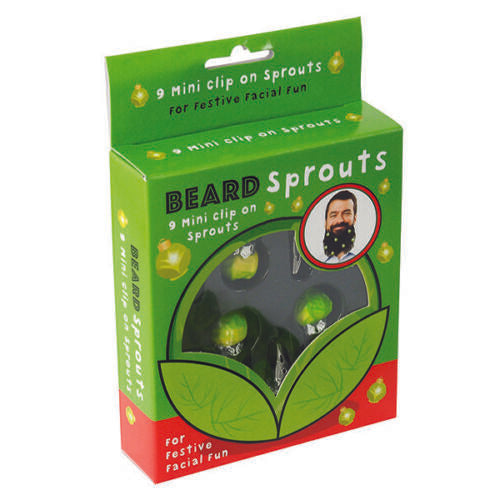 9 Clip On Beard Xmas Sprouts Baubles Decorations Secret Santa Present Gift Box