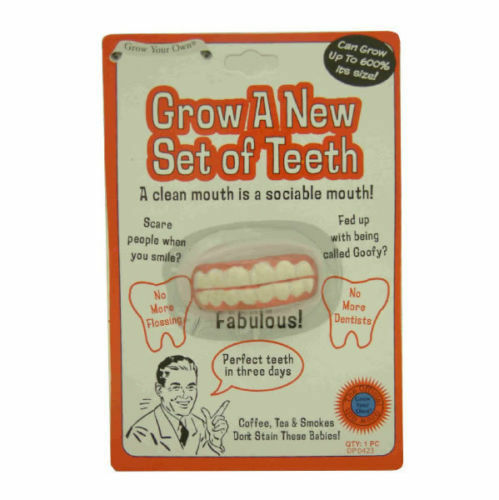 Grow A New Set Of Teeth Funny Novelty Joke Prank Party Xmas Secret Santa Gift