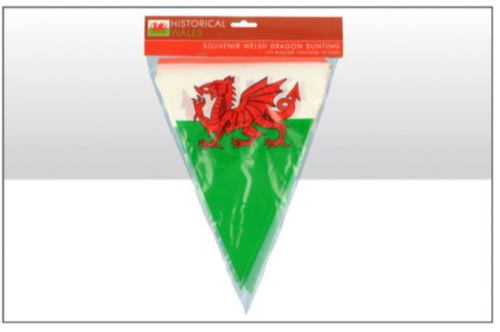 Wales Welsh Dragon Flag Triangle Bunting Flags World Cup Football Rugby Banner